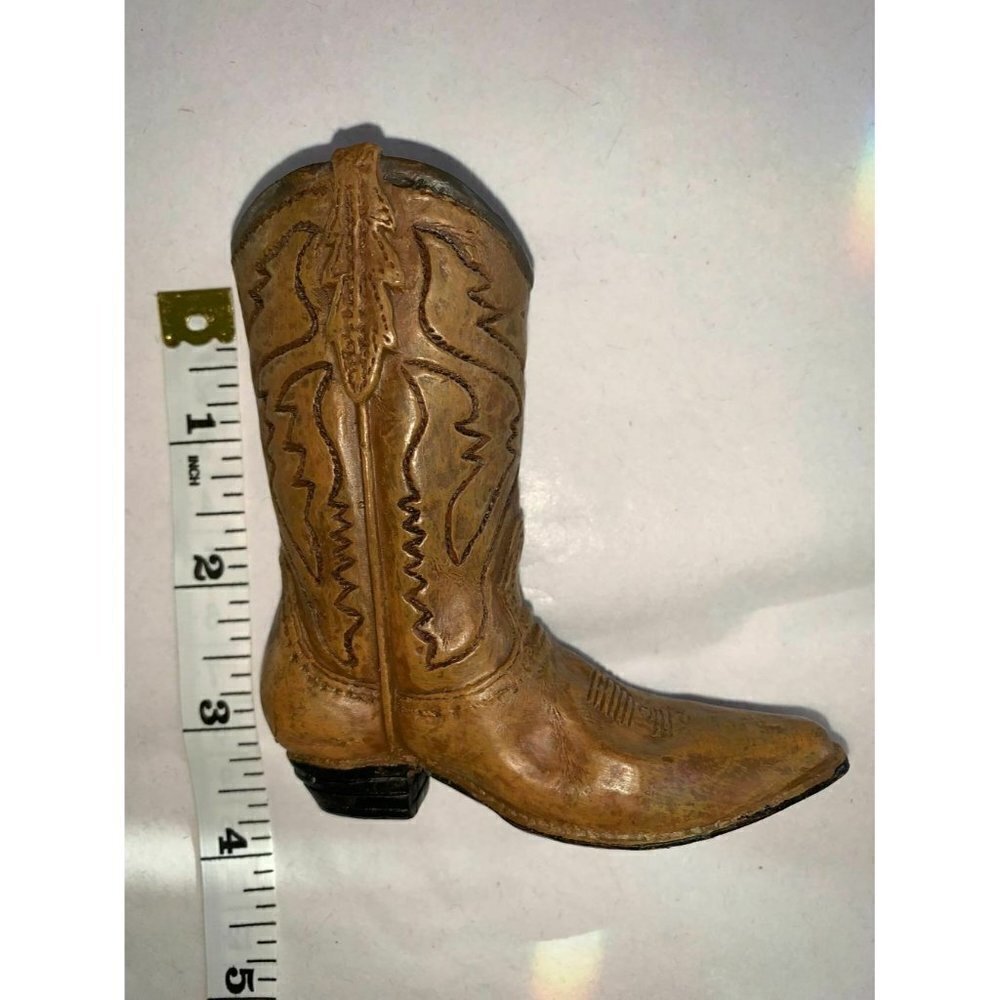 Cowboy Boot Figurine Miniature 4" Tall 3 1/2" from Heel to Toe Western Collector